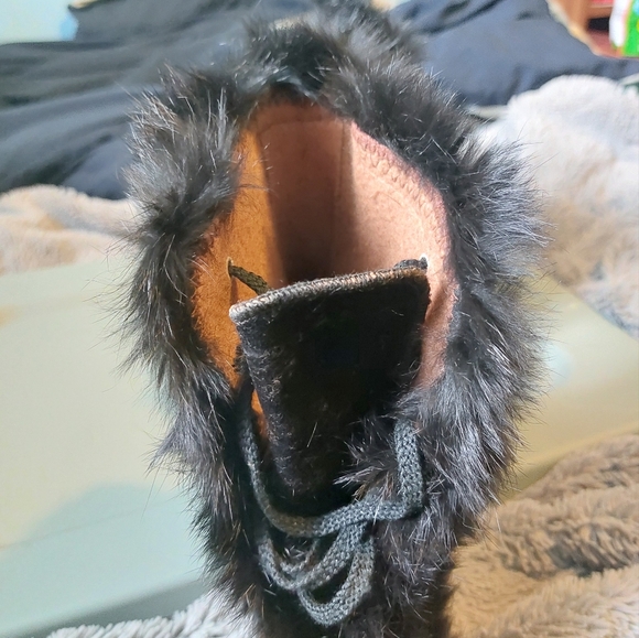 Vintage 1940s‎ boots galoshes overshoes black velvet - Picture 5 of 5